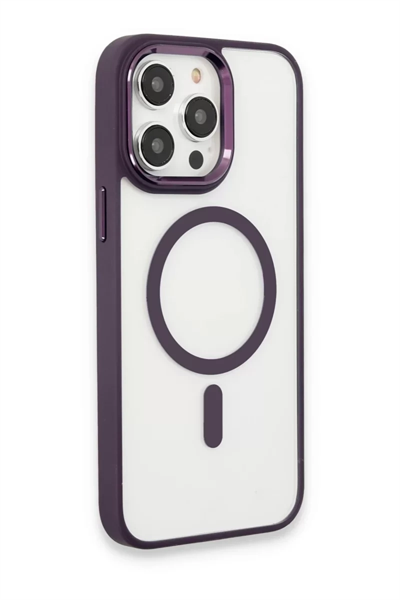 Apple iPhone 15 Pro Max Kılıf Room Magneticsafe Silikon - Derin Mor