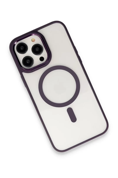 Apple iPhone 15 Pro Max Kılıf Room Magneticsafe Silikon - Derin Mor