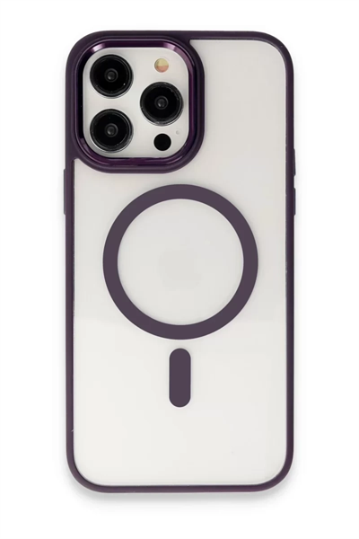 Apple iPhone 15 Pro Max Kılıf Room Magneticsafe Silikon - Derin Mor