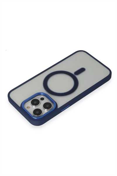 Apple iPhone 15 Pro Max Kılıf Room Magneticsafe Silikon - Lacivert