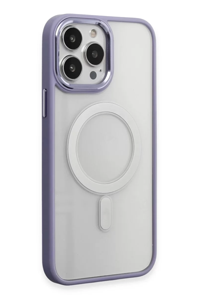 Apple iPhone 15 Pro Max Kılıf Room Magneticsafe Silikon - Lila