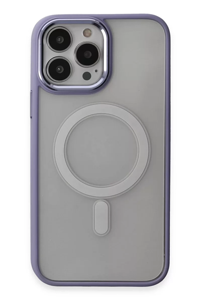 Apple iPhone 15 Pro Max Kılıf Room Magneticsafe Silikon - Lila
