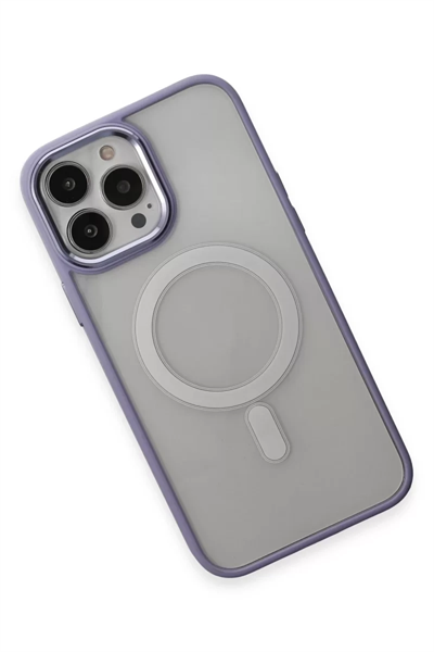 Apple iPhone 15 Pro Max Kılıf Room Magneticsafe Silikon - Lila