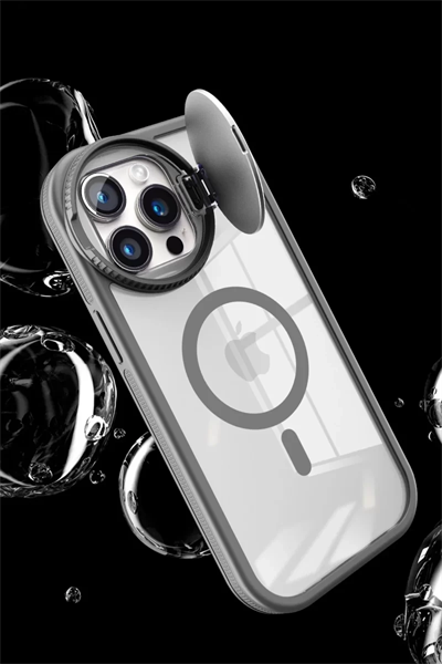Apple iPhone 15 Pro Max Kılıf Teleskop Lens Magsafe Silikon Kapak - Koyu Yeşil