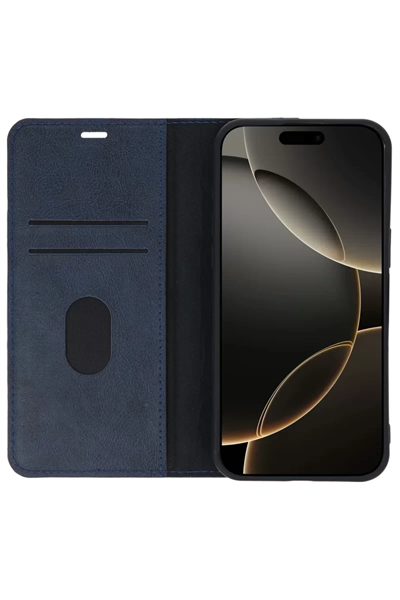 Apple iPhone 15 Pro Max Kılıf Trend S Plus Kapaklı Kılıf - Lacivert