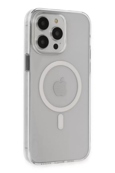 Apple iPhone 15 Pro Max Kılıf Tron Şeffaf Magsafe Kapak - Şeffaf