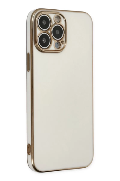 Apple iPhone 15 Pro Max Kılıf Volet Silikon - Beyaz