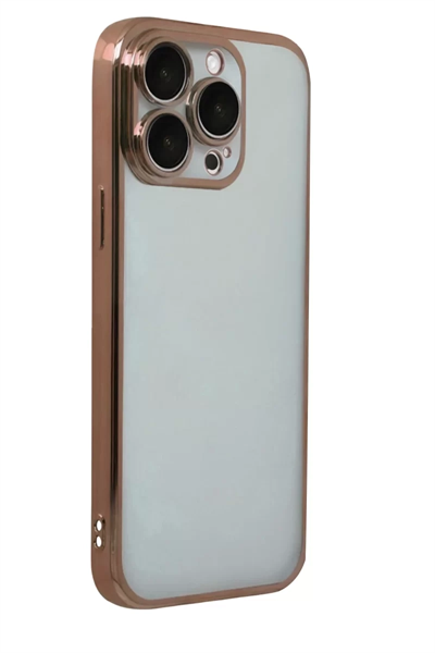 Apple iPhone 15 Pro Max Lensli Silikon - Çöl Titanyum