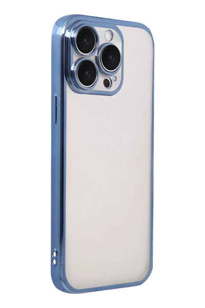 Apple iPhone 15 Pro Max Lensli Silikon - Açık Mavi