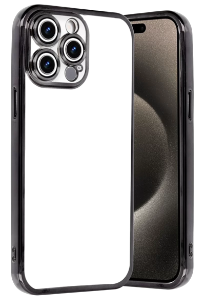 Apple iPhone 15 Pro Max Lensli Silikon - Siyah
