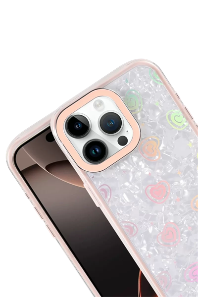 Apple iPhone 15 Pro Max Lumi Desenli Kapak - Pembe