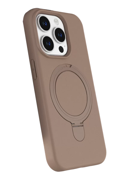 Apple iPhone 15 Pro Max Regal Magsafe Standlı Kapak - Çöl Titanyum