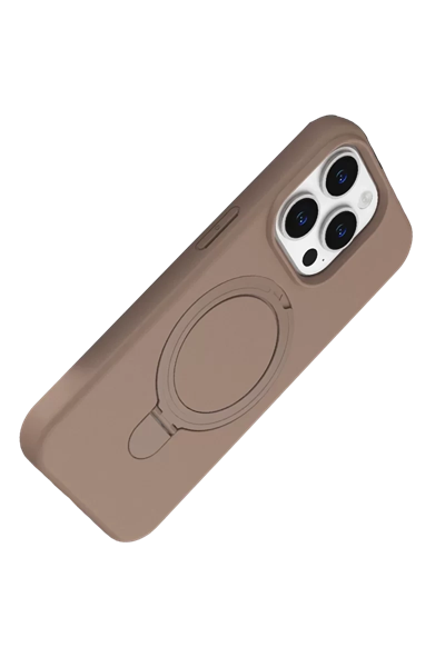 Apple iPhone 15 Pro Max Regal Magsafe Standlı Kapak - Çöl Titanyum