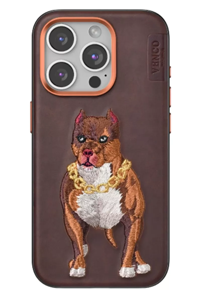 Apple iPhone 15 Pro Perma Desenli Kapak - Kahverengi