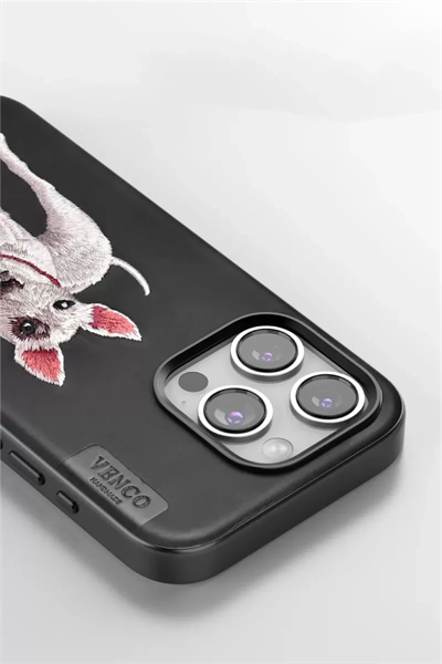 Apple iPhone 15 Pro Perma Desenli Kapak - Siyah