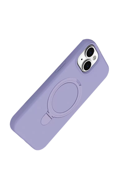 Apple iPhone 15 Regal Magsafe Standlı Kapak - Lila