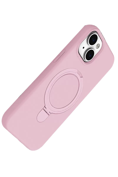 Apple iPhone 15 Regal Magsafe Standlı Kapak - Açık Pembe