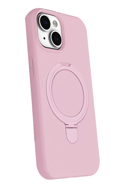 Apple iPhone 15 Regal Magsafe Standlı Kapak - Açık Pembe