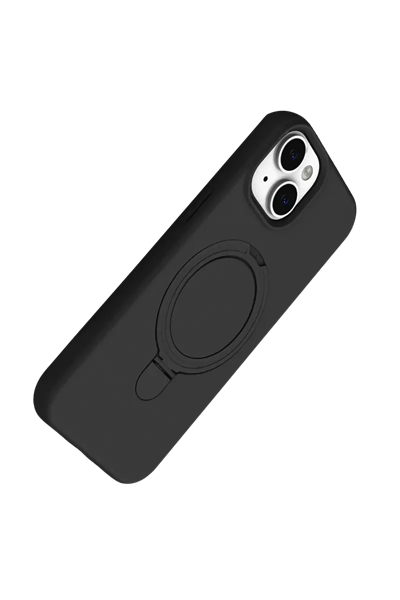 Apple iPhone 15 Regal Magsafe Standlı Kapak - Siyah