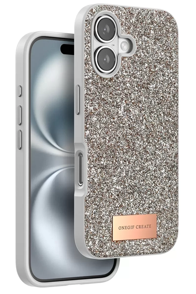 Apple iPhone 16 Bright Simli Kapak - Gold