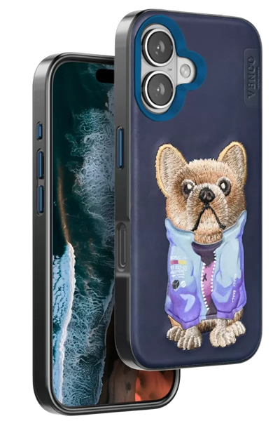 Apple iPhone 16 Cute Desenli Kapak - Lacivert