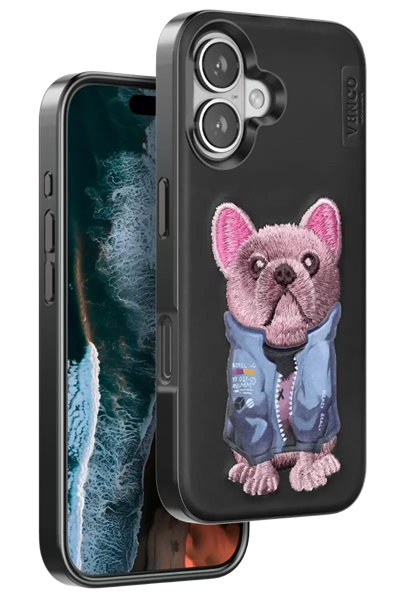 Apple iPhone 16 Cute Desenli Kapak - Siyah