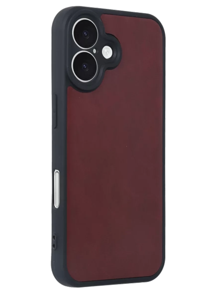 Apple iPhone 16 Kılıf Aras Deri Kapak - Bordo