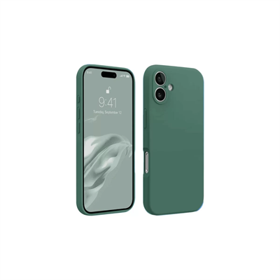 Apple iPhone 16 Kılıf First Silikon - Koyu Yeşil