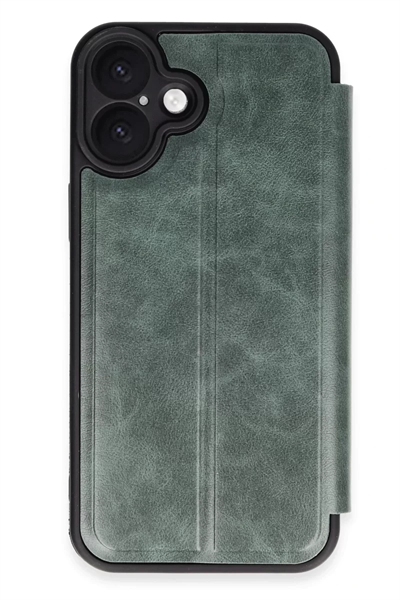 Apple iPhone 16 Kılıf Flip Cover - Koyu Yeşil