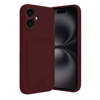 Apple iPhone 16 Kılıf Kelvin Kartvizitli Silikon - Bordo