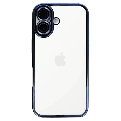Apple iPhone 16 Kılıf Lensli Silikon - Açık Mavi