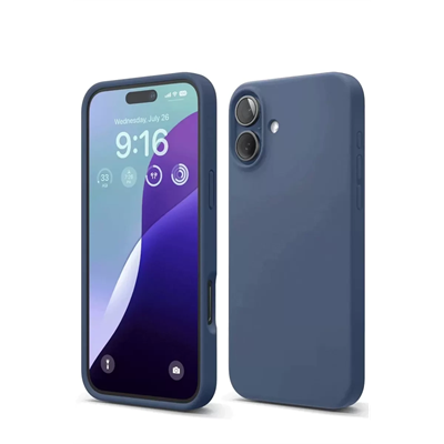 Apple iPhone 16 Kılıf Nano içi Kadife Silikon - Lacivert