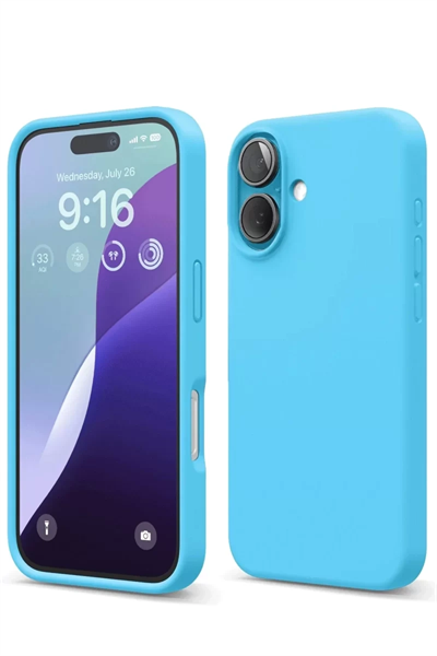 Apple iPhone 16 Kılıf Nano içi Kadife Silikon - Mavi