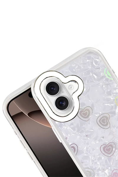 Apple iPhone 16 Lumi Desenli Kapak - Beyaz