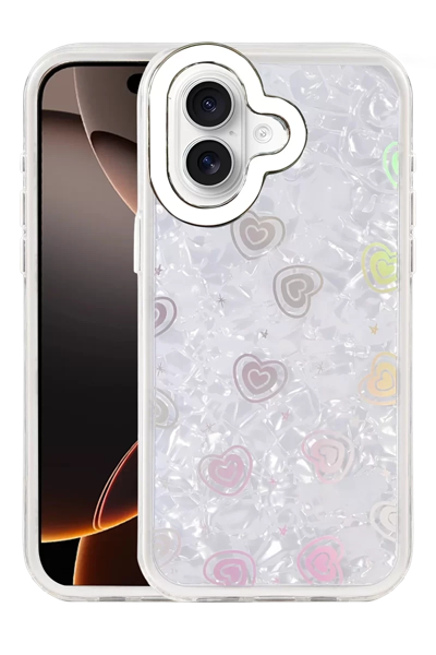 Apple iPhone 16 Lumi Desenli Kapak - Beyaz