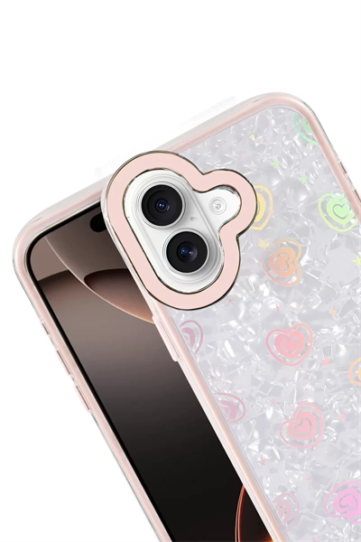 Apple iPhone 16 Lumi Desenli Kapak - Pembe