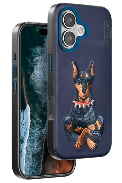 Apple iPhone 16 Perma Desenli Kapak - Lacivert