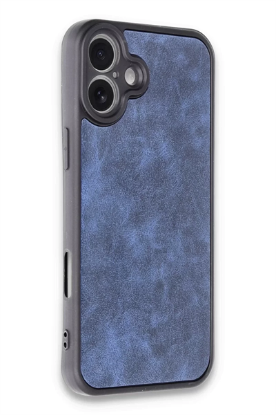 Apple iPhone 16 Plus Kılıf Aras Deri Kapak - Lacivert