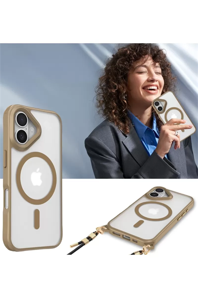 Apple iPhone 16 Plus Kılıf Enka Magsafe Silikon Kılıf - Şeffaf
