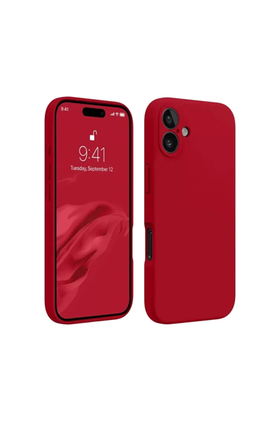Apple iPhone 16 Plus Kılıf First Silikon - Kırmızı