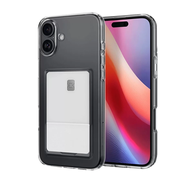Apple iPhone 16 Plus Kılıf Kart Şeffaf Silikon - Şeffaf