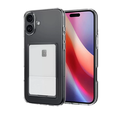 Apple iPhone 16 Plus Kılıf Kart Şeffaf Silikon - Şeffaf