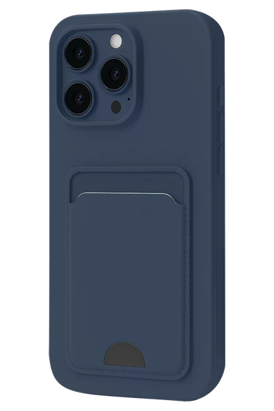 Apple iPhone 16 Plus Kılıf Kelvin Kartvizitli Silikon - Lacivert