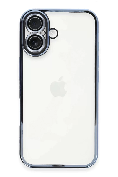 Apple iPhone 16 Plus Kılıf Lensli Silikon - Açık Mavi