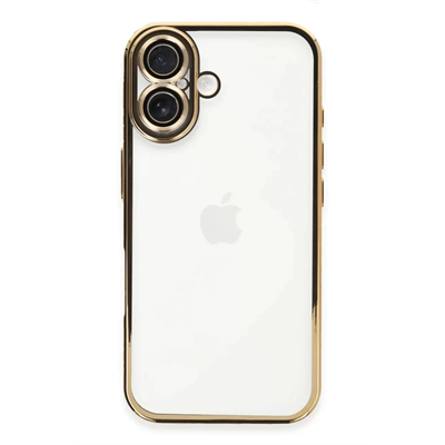 Apple iPhone 16 Plus Kılıf Lensli Silikon - Gold