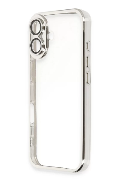 Apple iPhone 16 Plus Kılıf Lensli Silikon - Gümüş