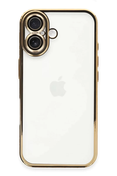 Apple iPhone 16 Plus Kılıf Lensli Silikon - Gold
