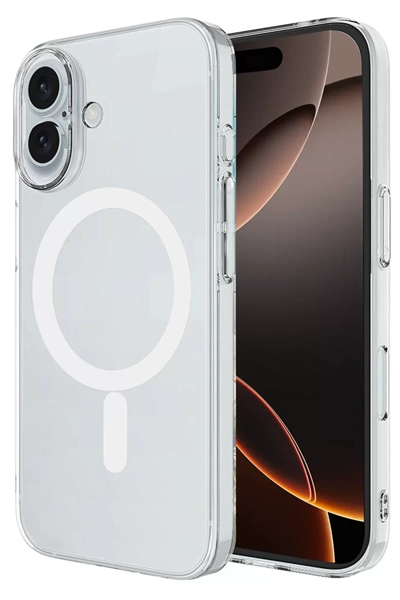 Apple iPhone 16 Plus Kılıf Magneticsafe Şeffaf Silikon - Şeffaf