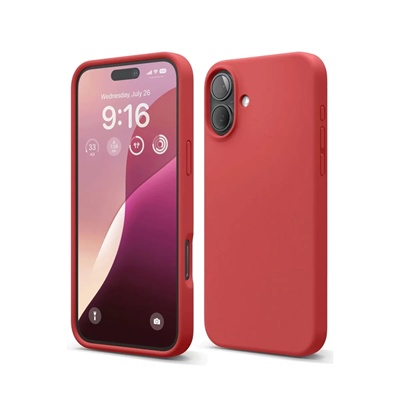 Apple iPhone 16 Plus Kılıf Nano içi Kadife Silikon - Kırmızı