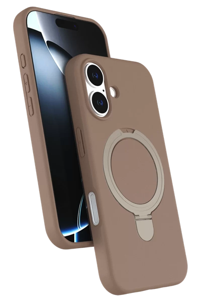 Apple iPhone 16 Plus Regal Magsafe Standlı Kapak - Çöl Titanyum